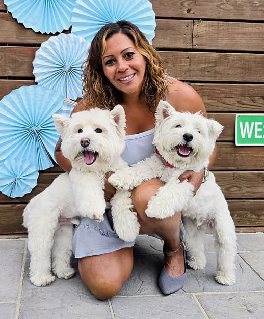 Saima with Hugo and Oscar